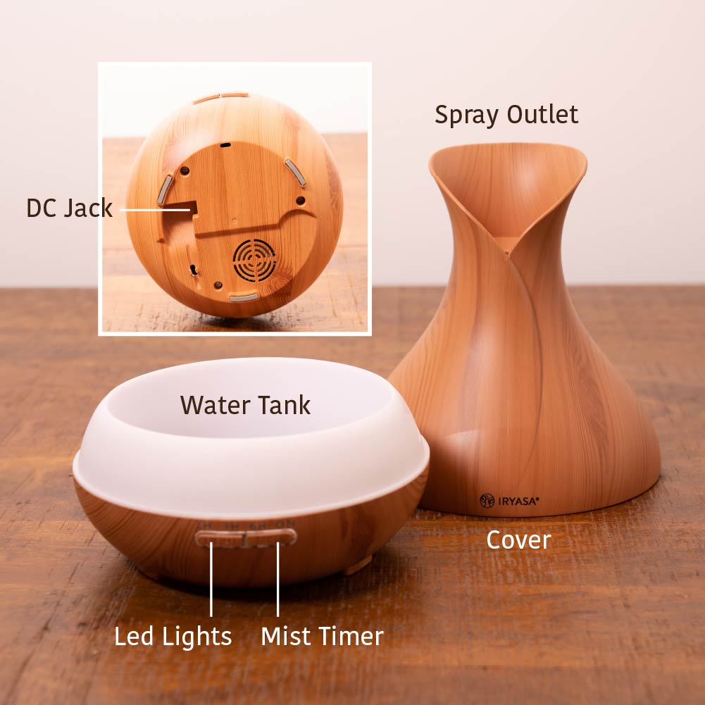 Essential Oils Aromatherapy Diffuser - Modern Light woodgrain finish