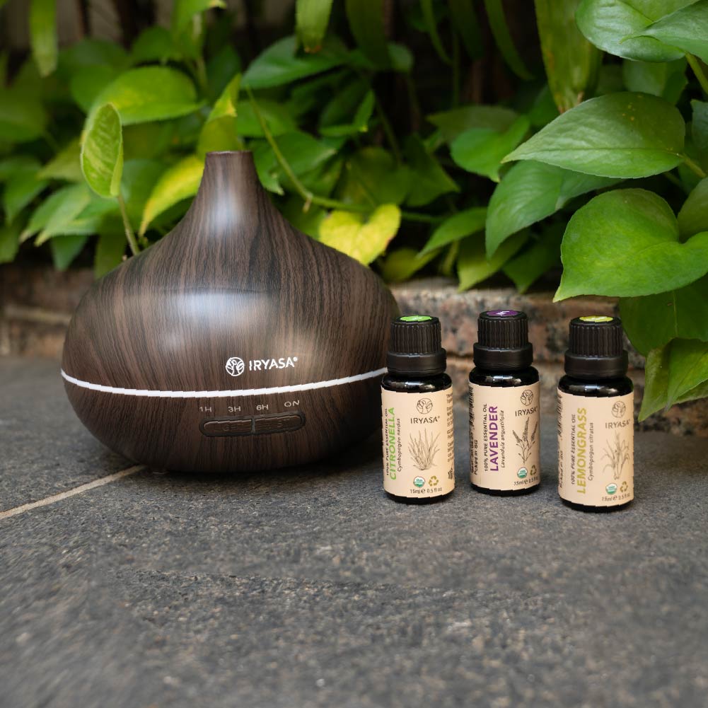 Iryasa Aroma Diffuser and Organic Essential Oils