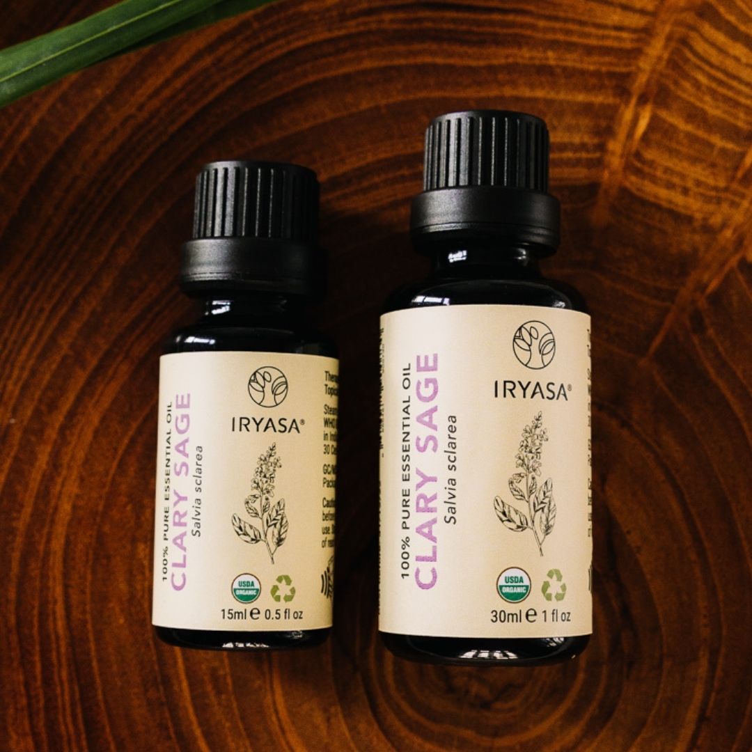 Iryasa Organic Clary Sage Essential Oil for Aromatherapy